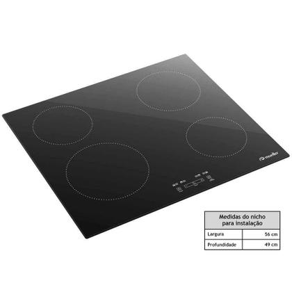 Imagem de Fogão Cooktop Elétrico Por Indução Mueller MCI014BG1 4 Bocas Mesa Vitrocerâmico