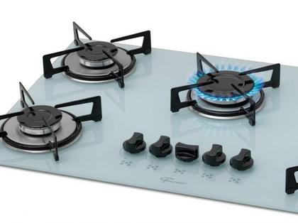 Imagem de Fogão Cooktop Fischer 5 Bocas Gás Mesa Vidro - Branco 1642-6986