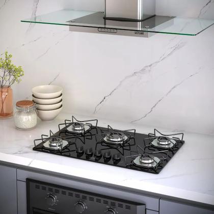 Imagem de Fogão Cooktop Fogatti Ori 5 Bocas Vidro Preto Bivolt