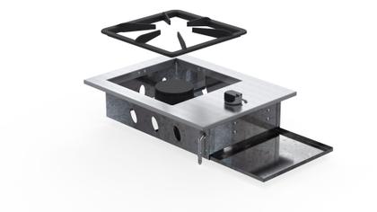 Imagem de Fogão Cooktop Industrial 1 Boca Queimador Simples 27x27