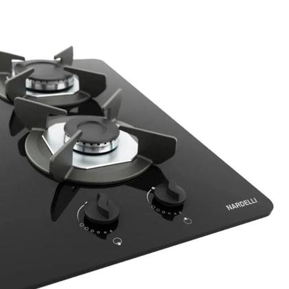 Imagem de Fogão Cooktop Vidro Gás 2 Bocas Simples Safe Ferro Flange Inox Safe2 Bivolt - Nardelli 27011201-00
