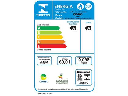 Imagem de Fogão Dako 4 Bocas com Mesa de Vidro Mega Chama Supreme Glass Preto Bivolt