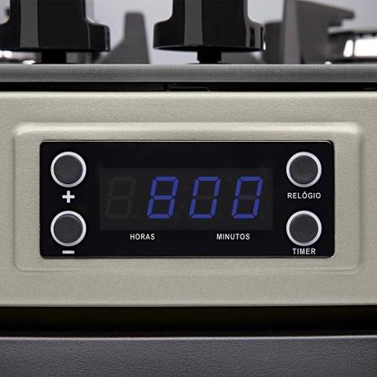 Fogão Dako 4 Bocas com Mesa de Vidro Mega Chama Supreme Timer Glass Titanium Bivolt Imagem de Fogão Dako 4 Bocas com Mesa de Vidro Mega Chama Supreme Timer Glass Titanium Bivolt