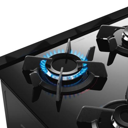 Imagem de Fogão Dako 4 Bocas com Mesa de Vidro Mega Chama Supreme Timer Glass Titanium Bivolt