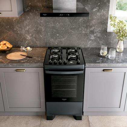 Imagem de Fogão Dako 4 Bocas com Mesa de Vidro Mega Chama Supreme Timer Glass Titanium Bivolt