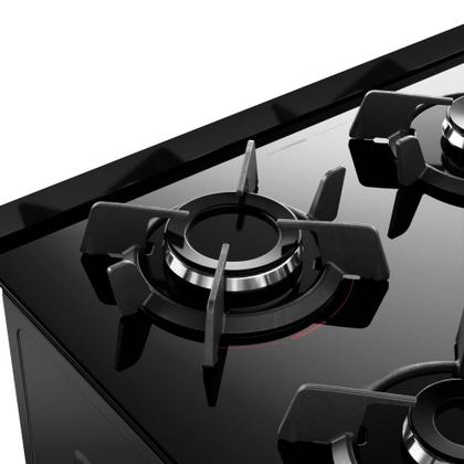 Imagem de Fogão Dako 4 Bocas com Mesa de Vidro Mega Chama Supreme Timer Glass Titanium Bivolt