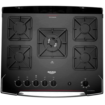 Imagem de Fogão Dako Diplomata 5 Bocas Automático Mesa de Vidro Tripla Chama
