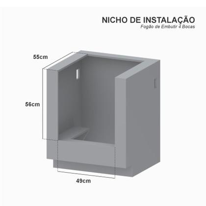 Imagem de Fogão de Embutir 4 Bocas Gaudi Prisma Vitreo Bl Grafite Gás GLP Venax