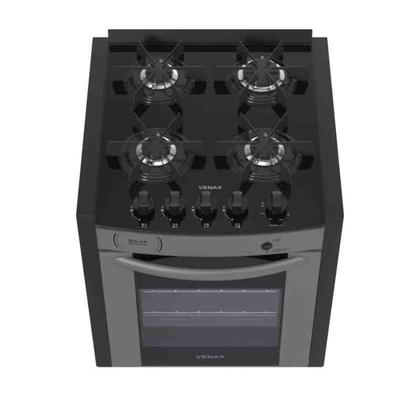 Imagem de Fogão de Embutir 4 Bocas Gaudi Prisma Vitreo Bl Grafite Gás GLP Venax