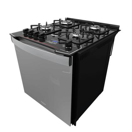 Imagem de Fogão de Embutir 4 Bocas Preto com Frente Espelhada e Timer Digital Dako Diplomata Grill Style Bivolt