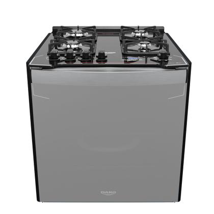 Imagem de Fogão de Embutir 4 Bocas Preto com Frente Espelhada e Timer Digital Dako Diplomata Grill Style Bivolt