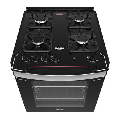 Imagem de Fogão de Embutir 4 Bocas Preto com Mesa de Vidro Dako Diplomata Bivolt