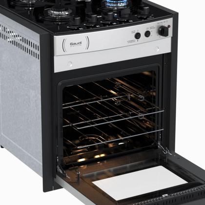 Imagem de Fogao de Embutir 4 Bocas Venax Gaudi Platinum Vitreo Inox Gas Glp