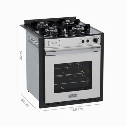 Imagem de Fogao de Embutir 4 Bocas Venax Gaudi Platinum Vitreo Inox Gas Glp