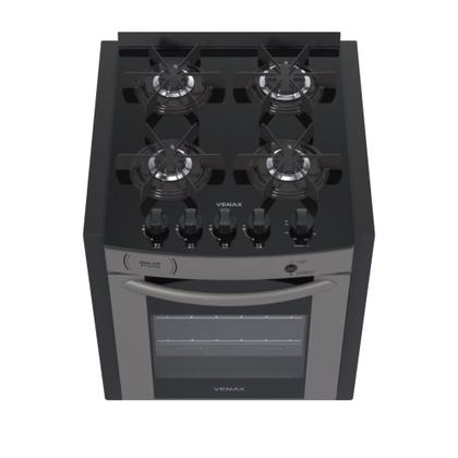 Imagem de Fogao de Embutir 4 Bocas Venax Gaudi Prisma Vitreo Bl Grafite Gas Glp