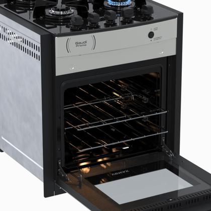 Imagem de Fogao de Embutir 4 Bocas Venax Gaudi Prisma Vitreo Bl Inox Gas Glp
