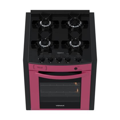 Imagem de Fogao de Embutir 4 Bocas Venax Gaudi Prisma Vitreo Bl Pink Gas Glp