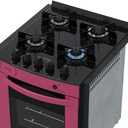 Imagem de Fogao de Embutir 4 Bocas Venax Gaudi Prisma Vitreo Bl Pink Gas Glp