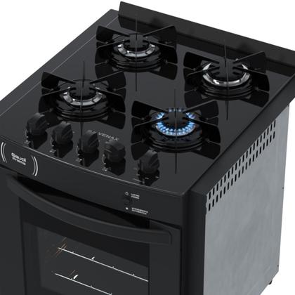 Imagem de Fogao de Embutir 4 Bocas Venax Gaudi Prisma Vitreo Bl Preto Gas Glp