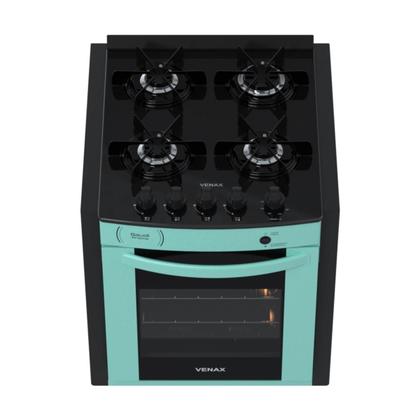 Imagem de Fogao de Embutir 4 Bocas Venax Gaudi Prisma Vitreo Bl Verde Gas Glp