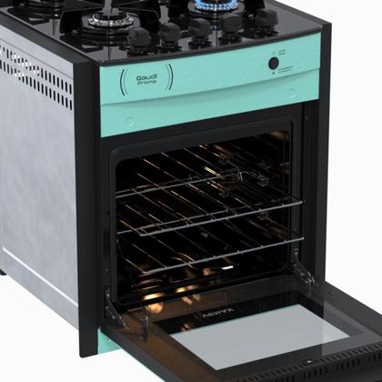 Imagem de Fogao de Embutir 4 Bocas Venax Gaudi Prisma Vitreo Bl Verde Gas Glp
