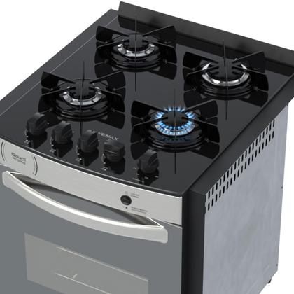 Imagem de Fogao de Embutir 4 Bocas Venax Gaudi Prisma Vitreo El Inox Gas Glp