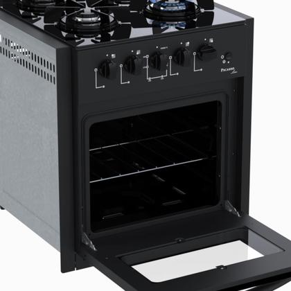 Imagem de Fogao de Embutir 4 Bocas Venax Picasso Line Preto Fosco Gas Glp
