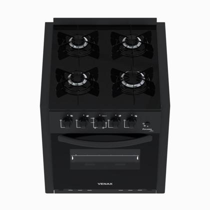 Imagem de Fogao de Embutir 4 Bocas Venax Picasso Line Preto Fosco Gas Glp