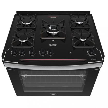 Imagem de Fogão de Embutir 5 Bocas Dako Diplomata Mesa de Vidro e Tripla Chama