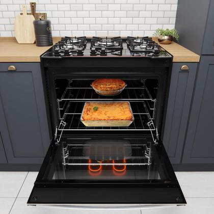 Imagem de Fogão de Embutir 5 Bocas Preto com Frente Espelhada e Timer Digital Dako Diplomata Grill Style Bivolt