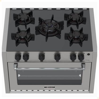 Imagem de Fogão De Embutir 5 Bocas Venax Gaudi Line Inox 88,3L Gás Automático Bivolt 30305