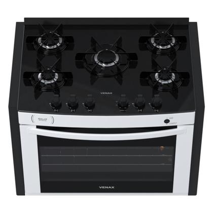 Imagem de Fogao de Embutir 5 Bocas Venax Gaudi Prisma Vitreo Bl Branco Gas Glp