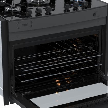 Imagem de Fogao de Embutir 5 Bocas Venax Gaudi Prisma Vitreo Bl Grafite Gas Glp