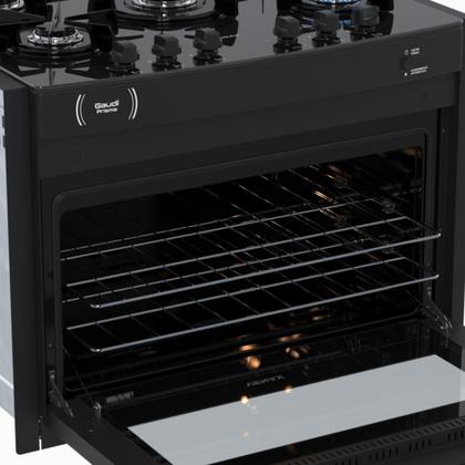 Imagem de Fogao de Embutir 5 Bocas Venax Gaudi Prisma Vitreo Bl Preto Gas Glp