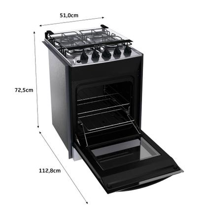 Imagem de Fogão de Embutir Brastemp 4 Bocas, Chama Dupla BYO4EBR