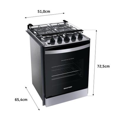 Imagem de Fogão de Embutir Brastemp 4 Bocas, Chama Dupla BYO4EBR