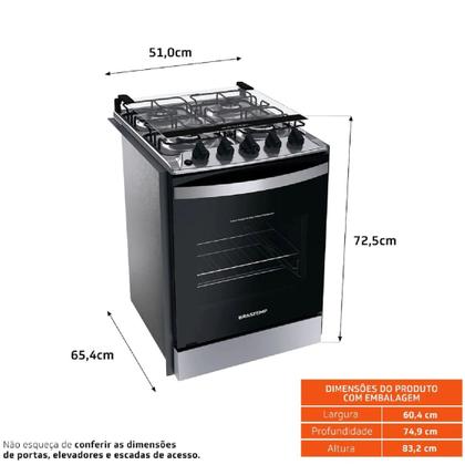 Imagem de Fogão de Embutir Brastemp BYO4EBR 4 Bocas Inox