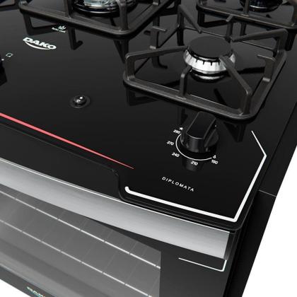 Imagem de Fogão de Embutir Diplomata 5 Bocas com Mesa de Vidro Dako