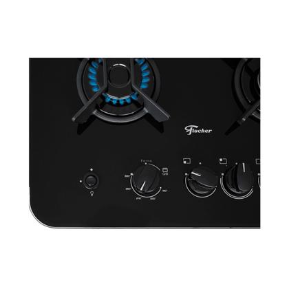Imagem de Fogão de Embutir Fischer 4Q Gran Cheff com Grill Mesa Vidro
