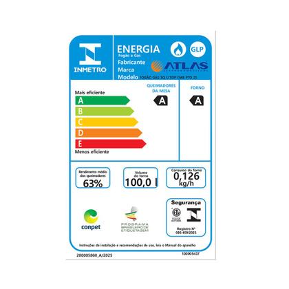 Imagem de Fogão de Embutir U Top 5 Bocas com Mesa de Vidro Atlas