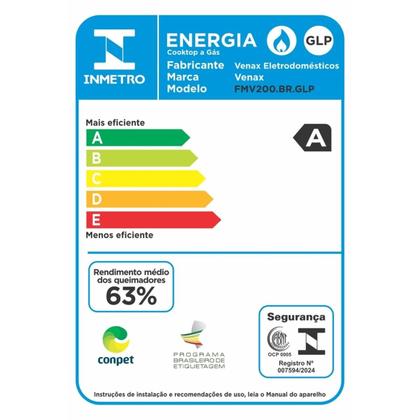 Imagem de Fogao de Mesa 2 Bocas Venax Flamalar Tampa de Metal Branco Gas Glp