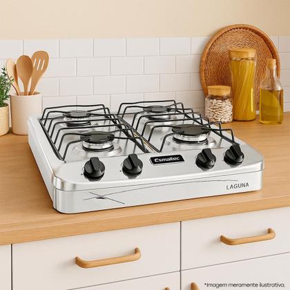 Imagem de Fogão de Mesa a Gás 4 Bocas Esmaltec Laguna 4 Bocas 4027 Branco