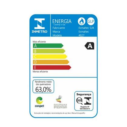 Imagem de Fogão de Mesa a Gás 4 Bocas Esmaltec Laguna 4 Bocas 4027 Branco