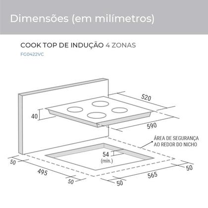 Fogão de Mesa Cooktop de Indução 4 Zonas de Aquecimento Suggar Imagem de Fogão de Mesa Cooktop de Indução 4 Zonas de Aquecimento Suggar