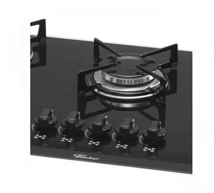 Imagem de Fogão de Mesa Cooktop Fischer 5 Bocas Preto Bivolt - 1642