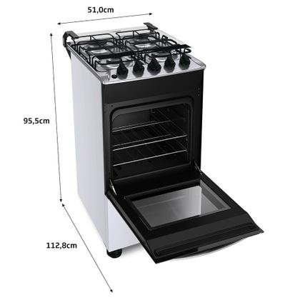 Imagem de Fogão de Piso 4 Bocas Brastemp Acendimento Automático BFO4NBB