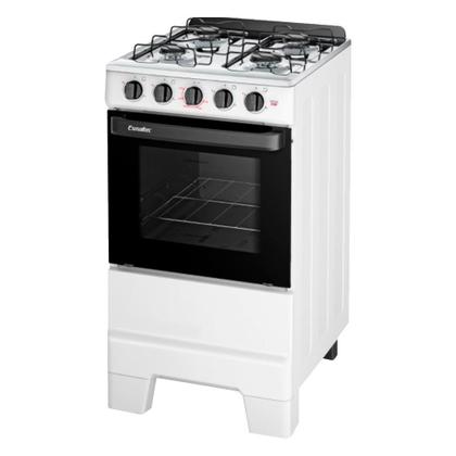 Fogão de Piso 4 Bocas Esmaltec F4ISB Ideal Pop Mesa em Aço Inox, Acendimento Manual, Branco Imagem de Fogão de Piso 4 Bocas Esmaltec F4ISB Ideal Pop Mesa em Aço Inox, Acendimento Manual, Branco