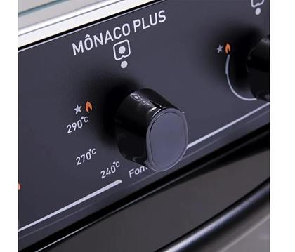 Imagem de Fogão De Piso 4 Bocas Preto com Mesa Inox Atlas Mônaco Plus