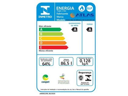Imagem de Fogão de Piso Atlas 5 Bocas Monaco Acendimento Automático Top Glass