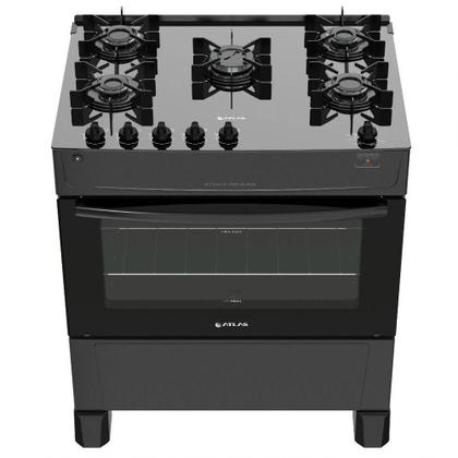 Imagem de Fogão De Piso Atlas 5 Bocas Top Glass Preto Bivolt